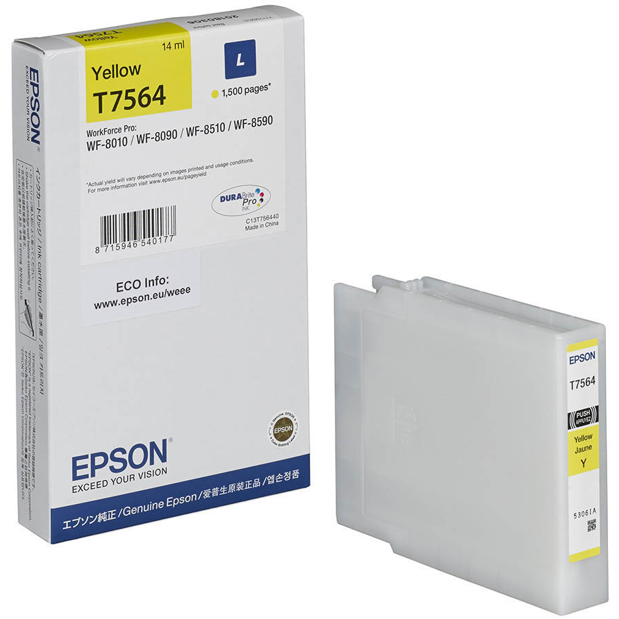 Original Epson T7564 Yellow Ink Cartridge (C13T756440)