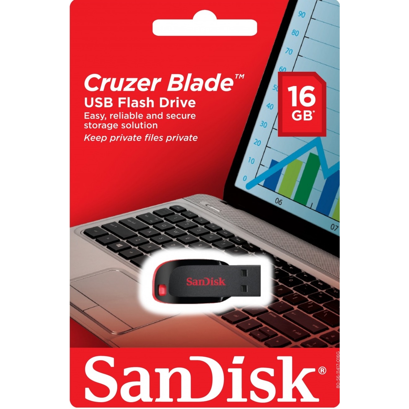 Original SanDisk Cruzer Blade 16GB USB 2.0 Flash Drive (SDCZ50-016G-B35)