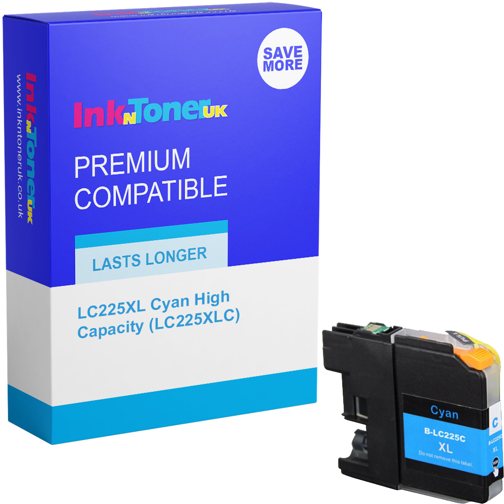 Premium Compatible Brother LC225XL Cyan High Capacity Ink Cartridge (LC225XLC)