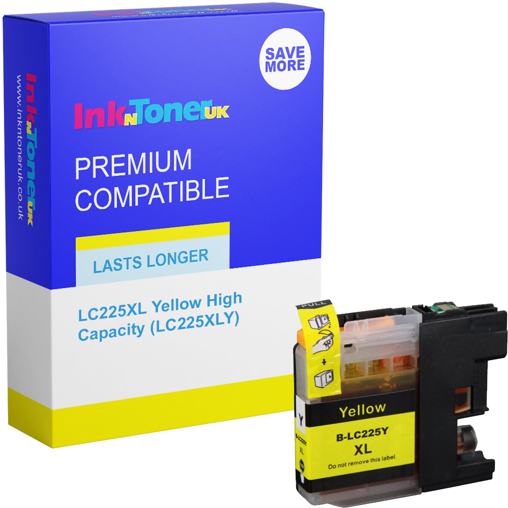 Premium Compatible Brother LC225XL Yellow High Capacity Ink Cartridge (LC225XLY)