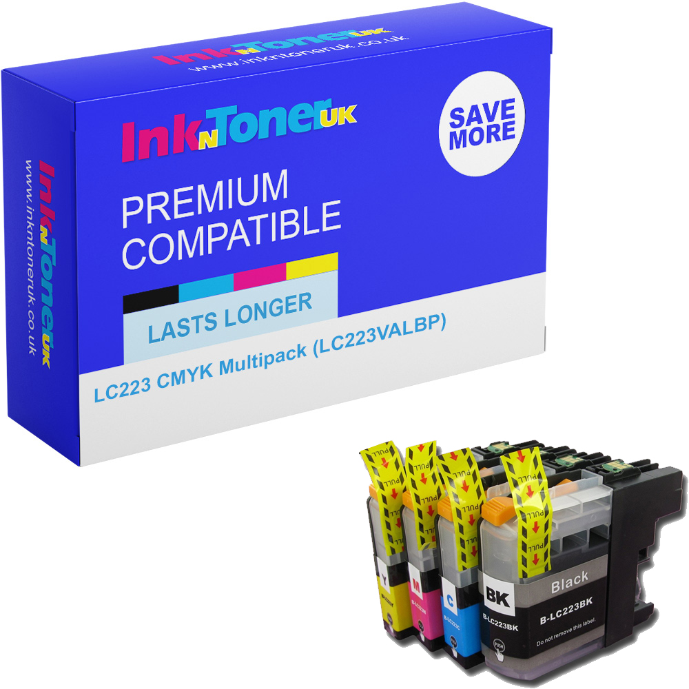 Premium Compatible Brother LC223 CMYK Multipack Ink Cartridges (LC223VALBP)