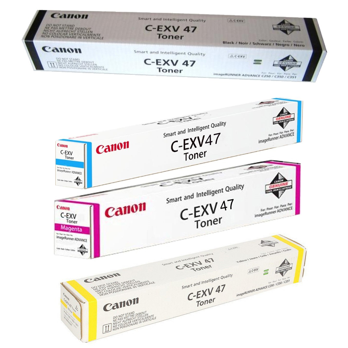Original Canon CEXV47 CMYK Multipack Toner Cartridges (8516B002/ 8517B002/ 8518B002/ 8519B002)