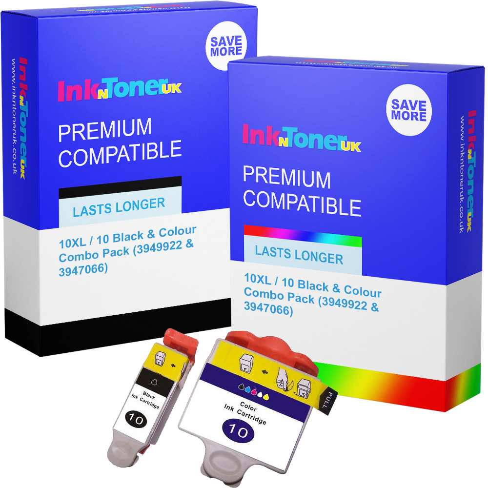 Premium Compatible Kodak 10XL / 10 Black & Colour Combo Pack Ink Cartridges (3949922 & 3947066)