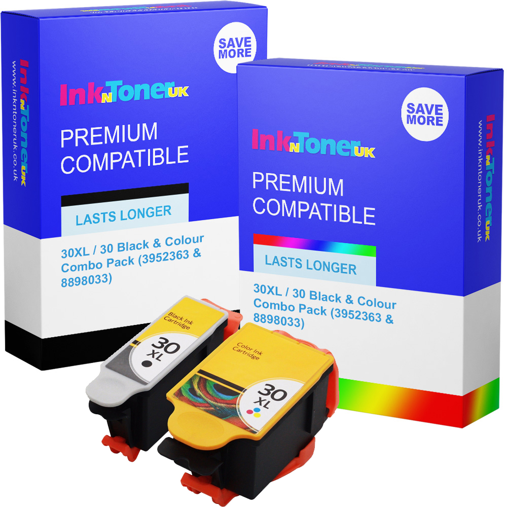 Premium Compatible Kodak 30XL / 30 Black & Colour Combo Pack Ink Cartridges (3952363 & 8898033)