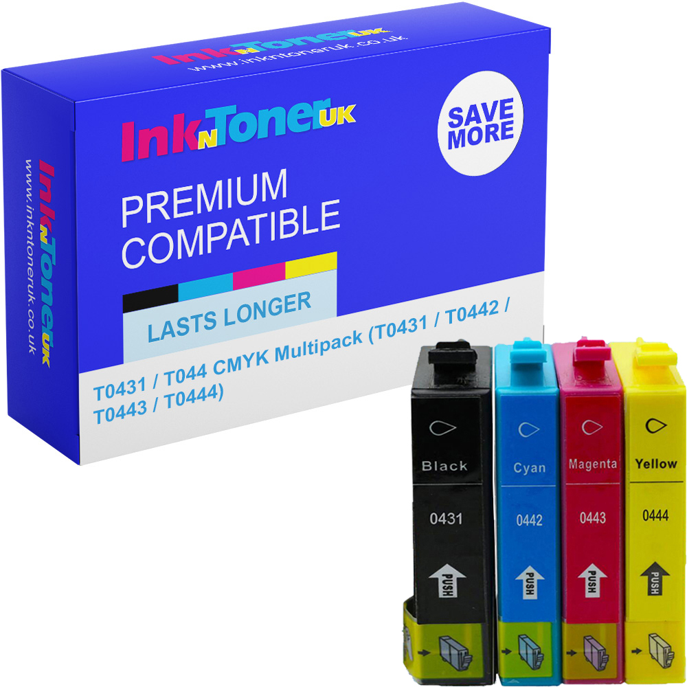 Premium Compatible Epson T0431 / T044 CMYK Multipack Ink Cartridges (T0431 / T0442 / T0443 / T0444) Sunglasses