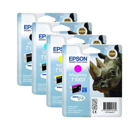 Original Epson T100 CMYK Multipack High Capacity Ink Cartridges (C13T10014010 / C13T10024010 / C13T10034010 / C13T10044010) Rhino