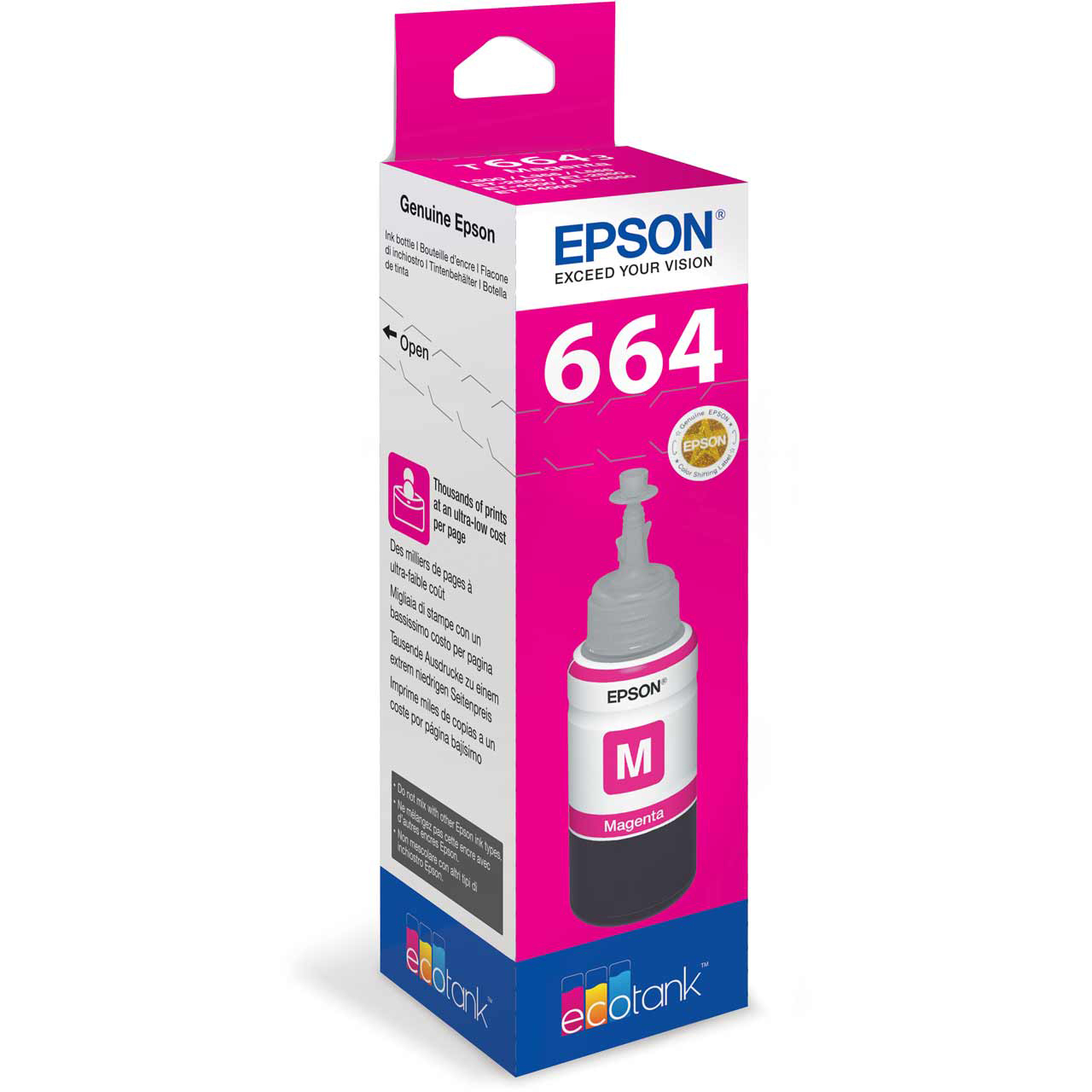 Original Epson 664 Magenta Ink Bottle (C13T664340)