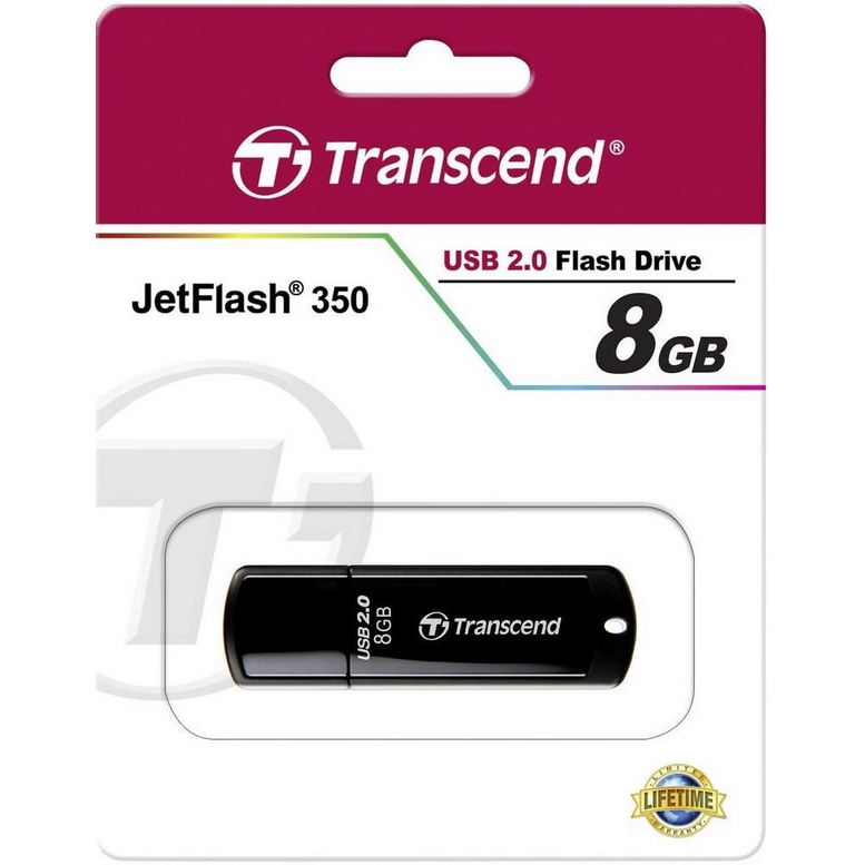 Original Transcend JetFlash 350 8GB USB 2.0 Flash Drive (TS8GJF350)