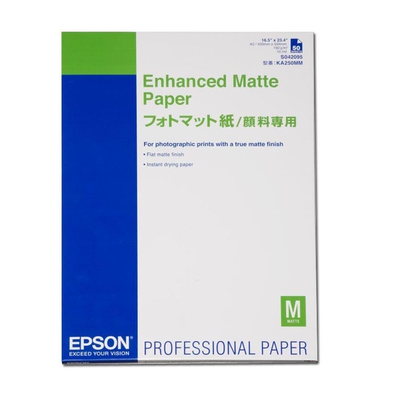Original Epson S042095 189gsm A2 Enhanced Matte Paper - 50 Sheets (SO42095)