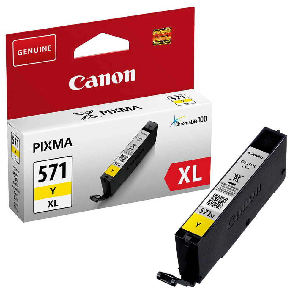 Original Canon CLI-571YXL Yellow High Capacity Ink Cartridge (0334C001)
