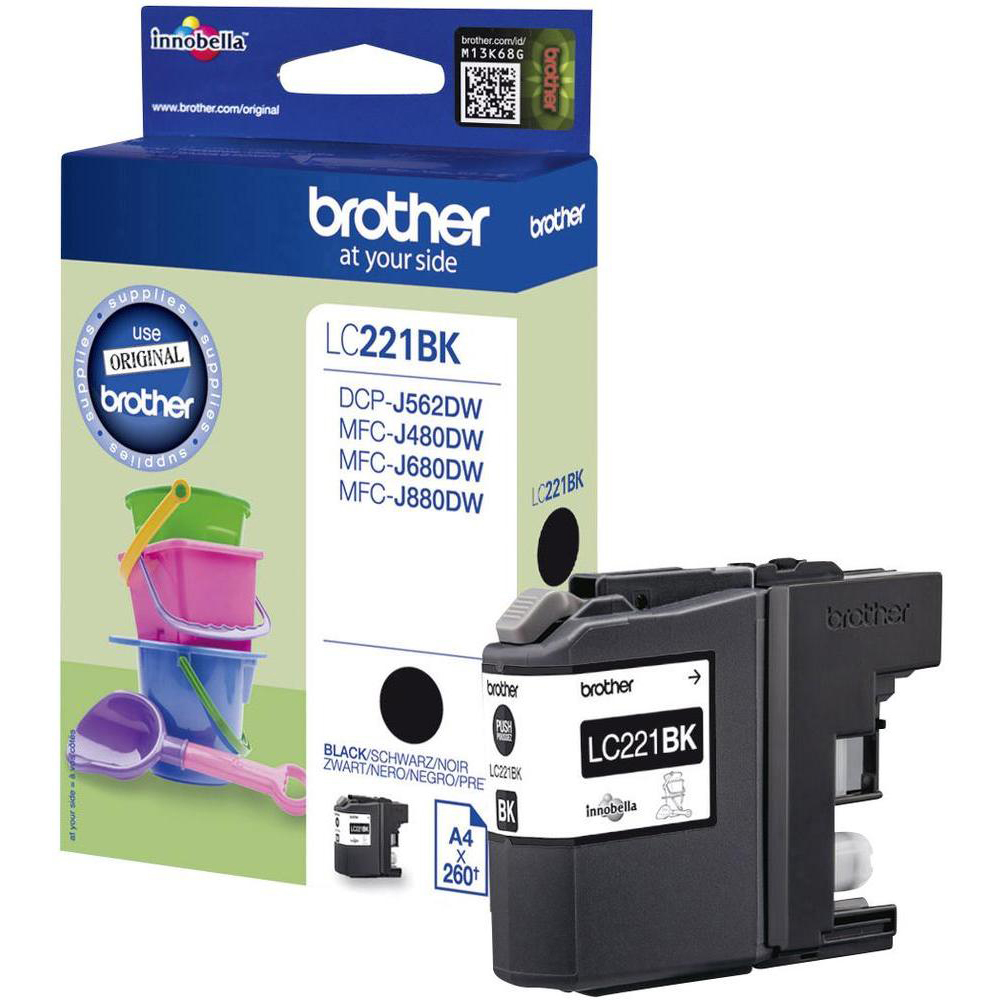 Original Brother LC221BK Black Ink Cartridge (LC221BK)