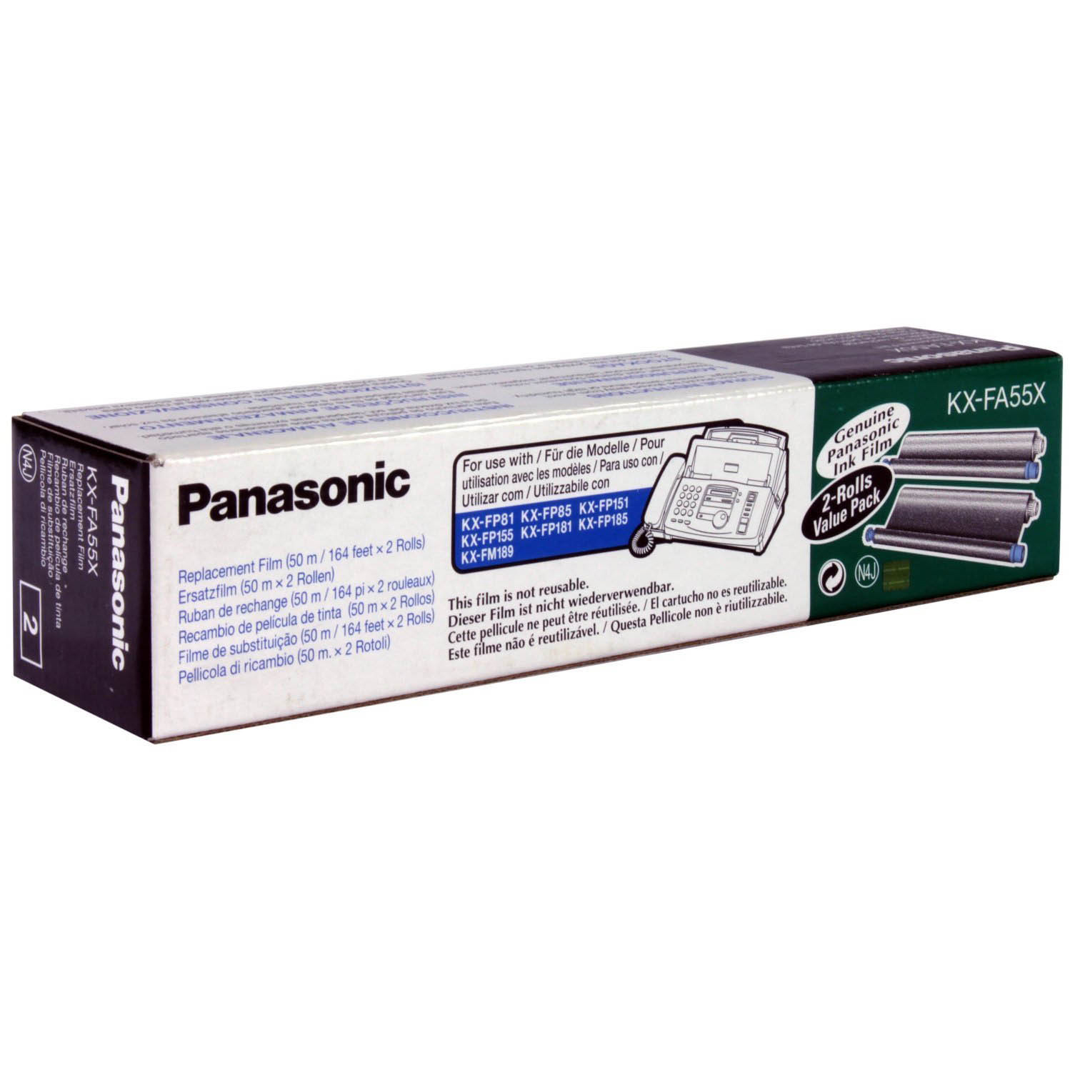 Original Panasonic KX-FA55X Black Twin Pack Ink Film Ribbons (KX-FA55X)