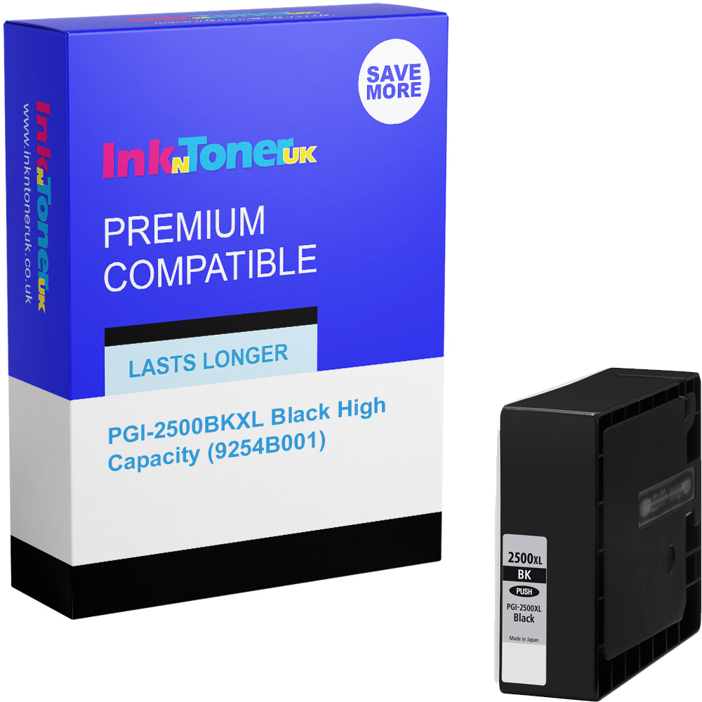 Premium Compatible Canon PGI-2500BKXL Black High Capacity Ink Cartridge (9254B001)