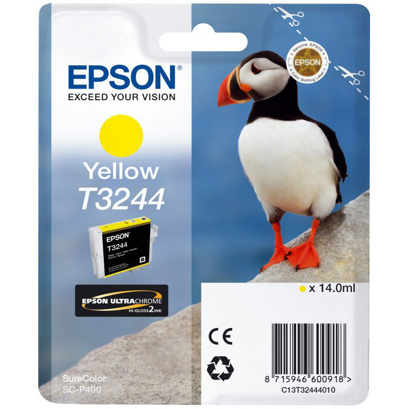Original Epson T3244 Yellow Ink Cartridge (C13T32444010) Puffin