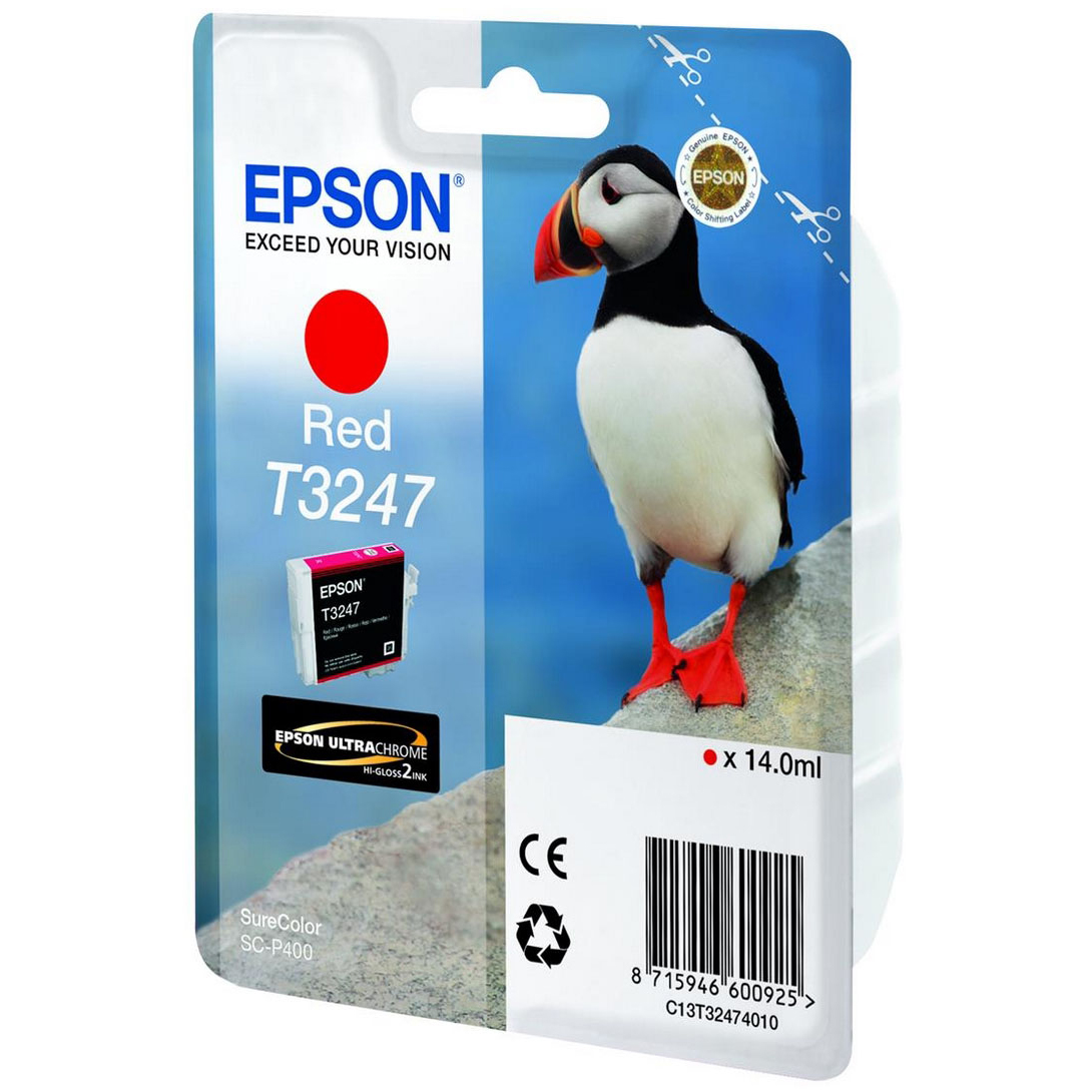 Original Epson T3247 Red Ink Cartridge (C13T32474010) Puffin