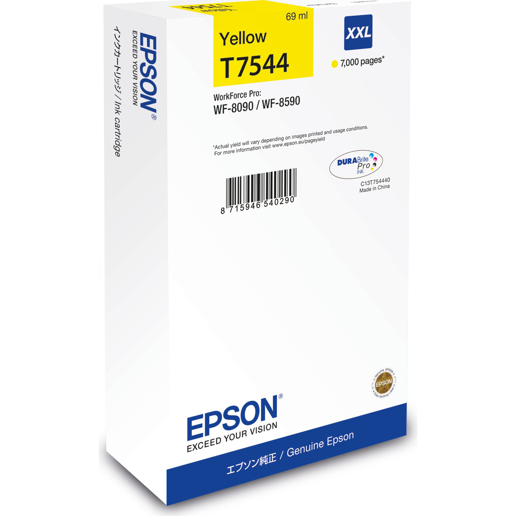 Original Epson T7544XXL Yellow Extra High Capacity Ink Cartridge (C13T754440)