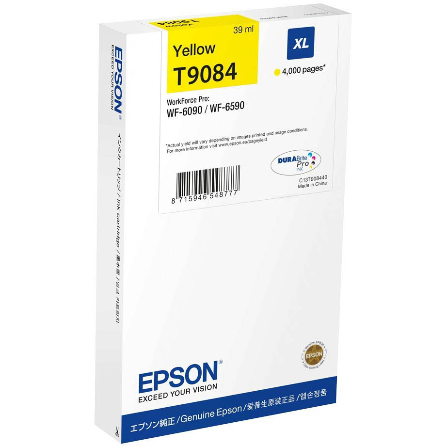 Original Epson T9084XL Yellow High Capacity Ink Cartridge (C13T908440)