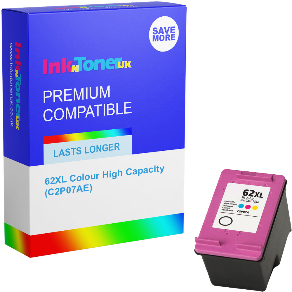 Premium Remanufactured HP 62XL Colour High Capacity Ink Cartridge (C2P07AE)