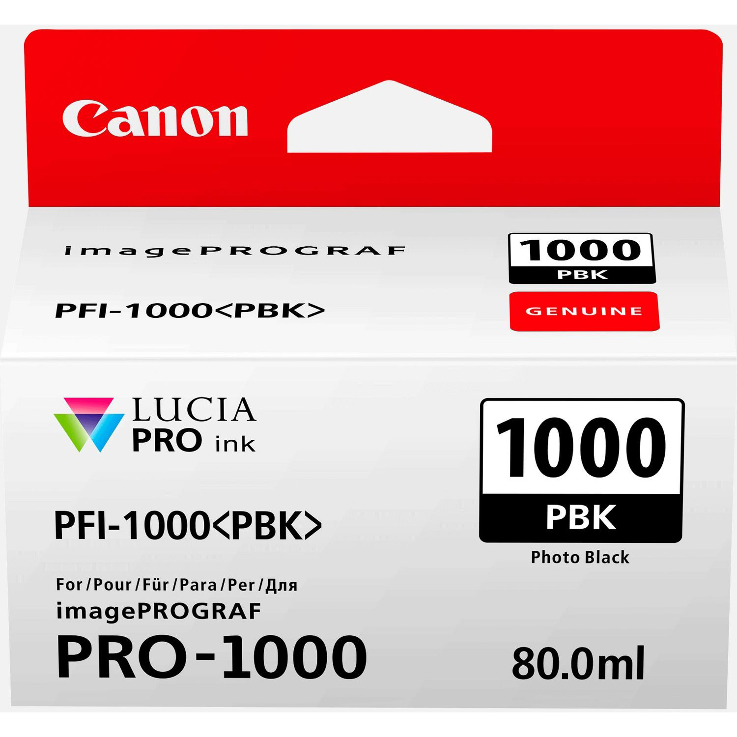 Original Canon PFI-1000PBK Photo Black Ink Cartridge (0546C001AA)