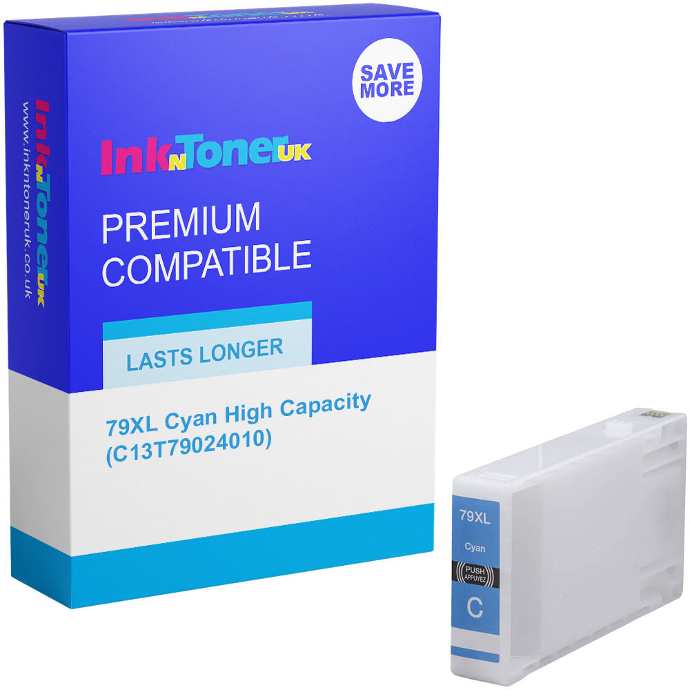 Premium Compatible Epson 79XL Cyan High Capacity Ink Cartridge (C13T79024010) T7902 Tower of Pisa