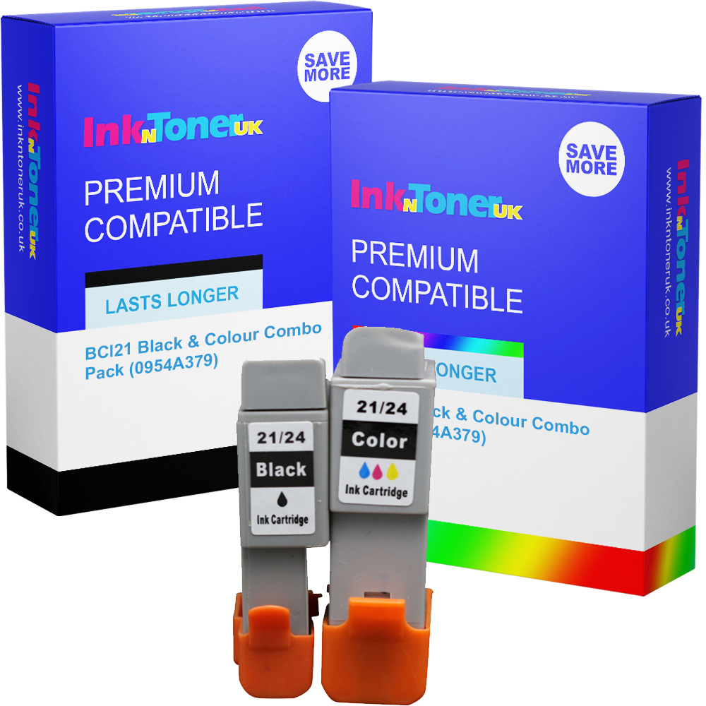 Premium Compatible Canon BCI21 Black & Colour Combo Pack Ink Cartridges (0954A379)
