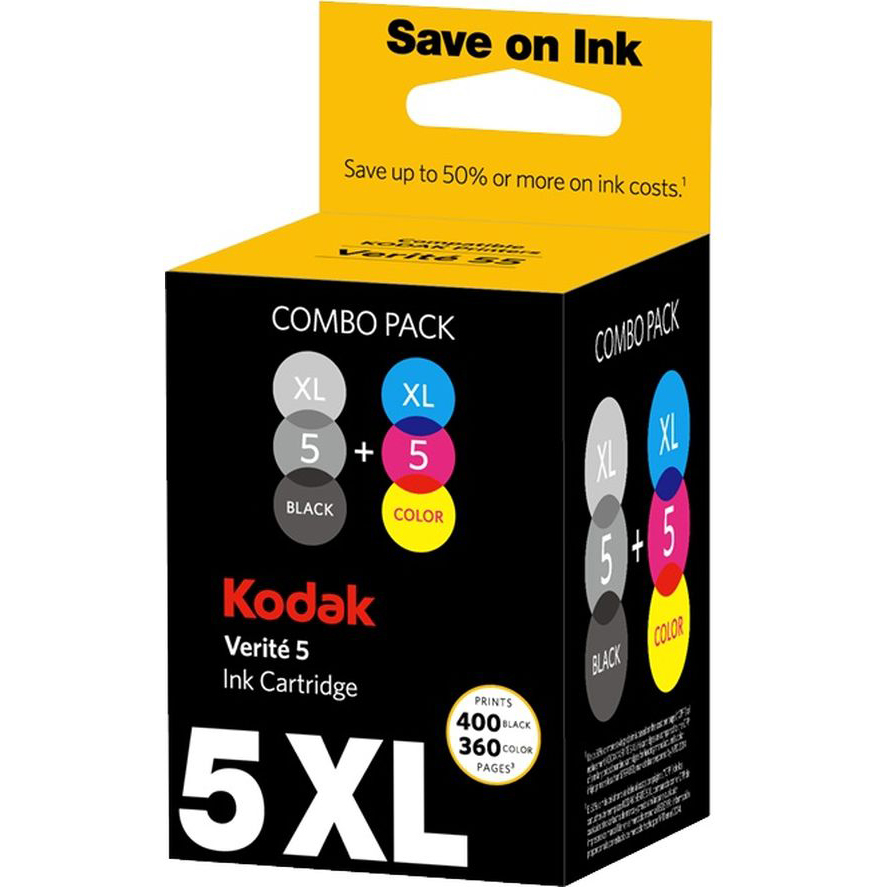 Original Kodak Verite 5XL Black & Colour Combo Pack High Capacity Ink Cartridges (AL11UK)