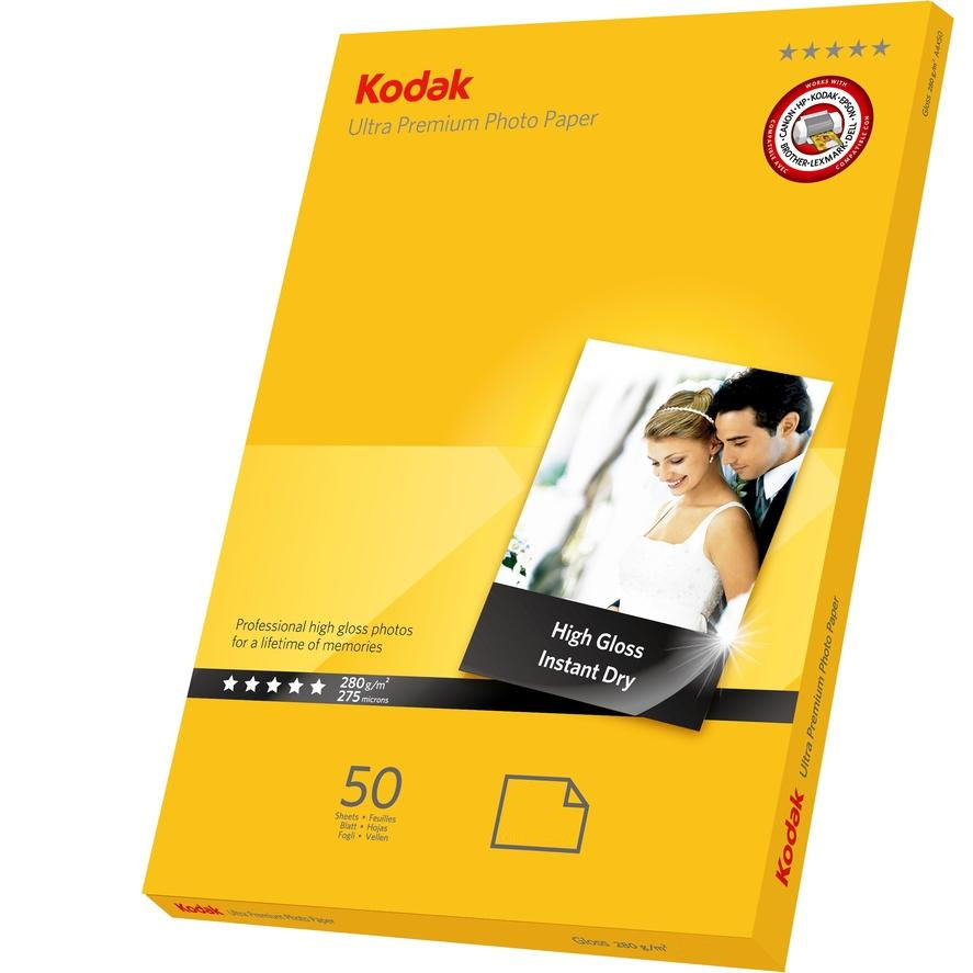 Original Kodak 280gsm Ultra Premium A6 Gloss Photo Paper - 50 Sheets (5740-088)