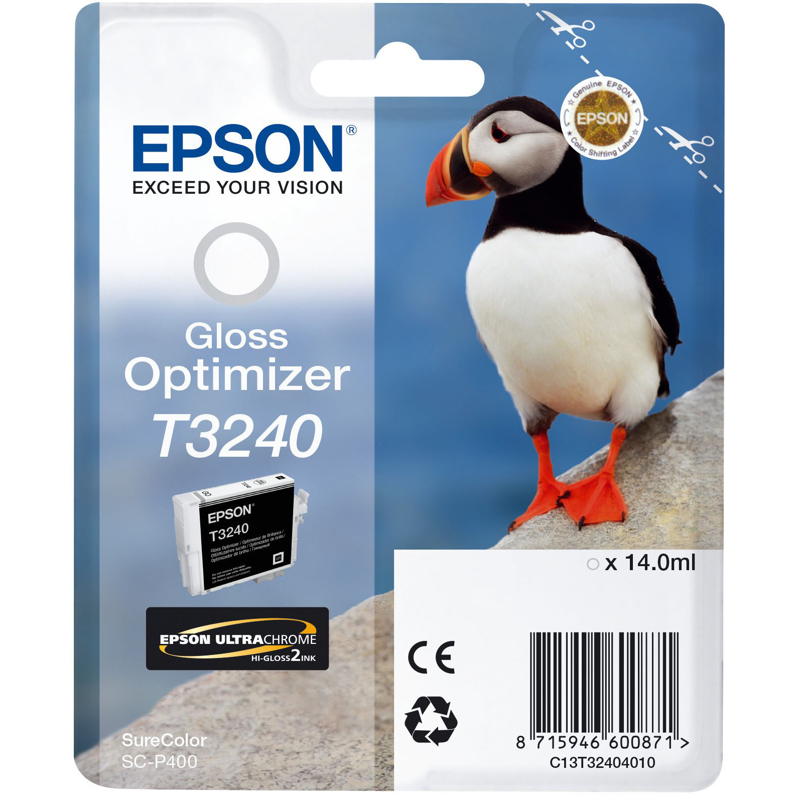 Original Epson T3240 Gloss Optimizer Ink Cartridge (C13T32404010) Puffin