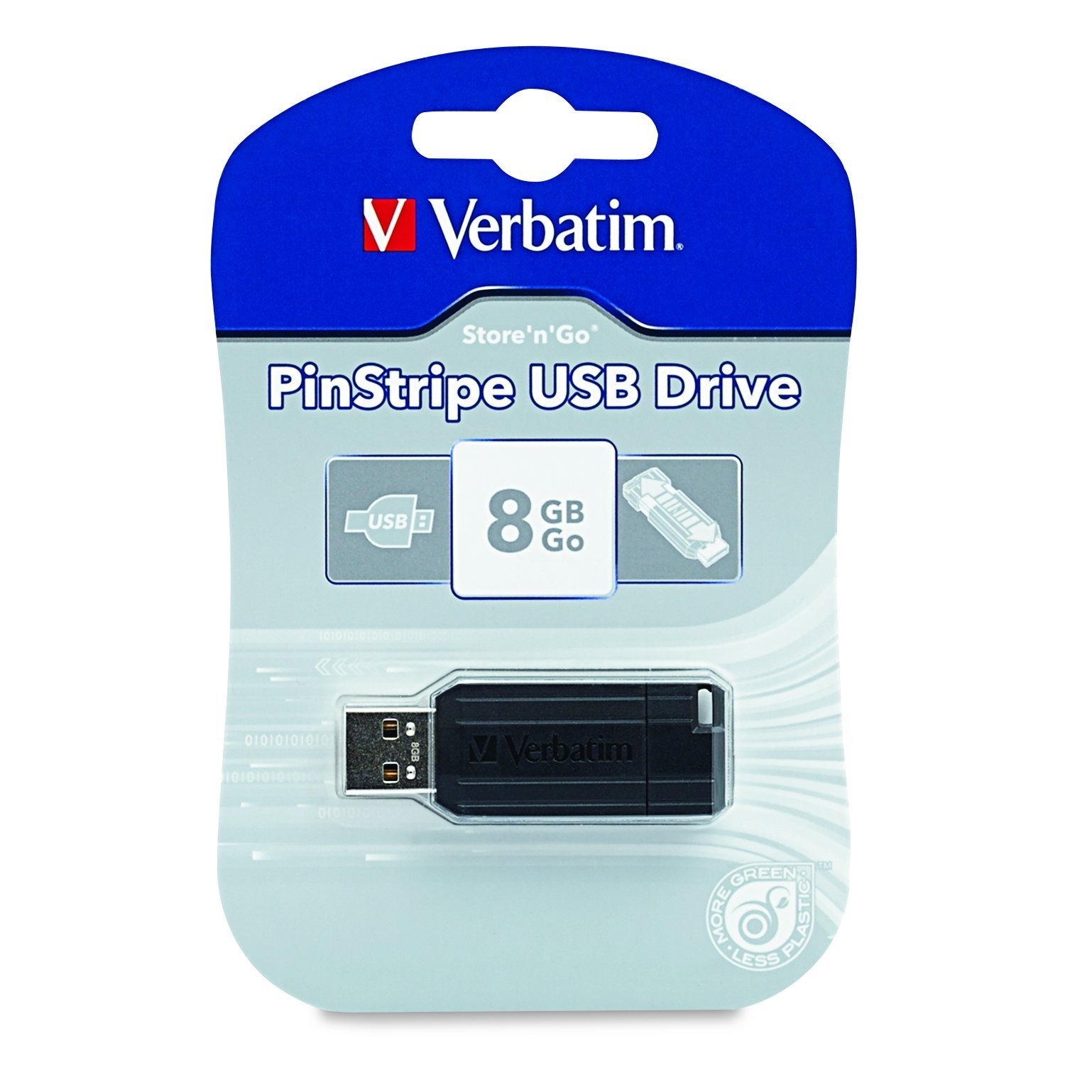 Original Verbatim PinStripe 8GB Black USB Flash Drive (49062)