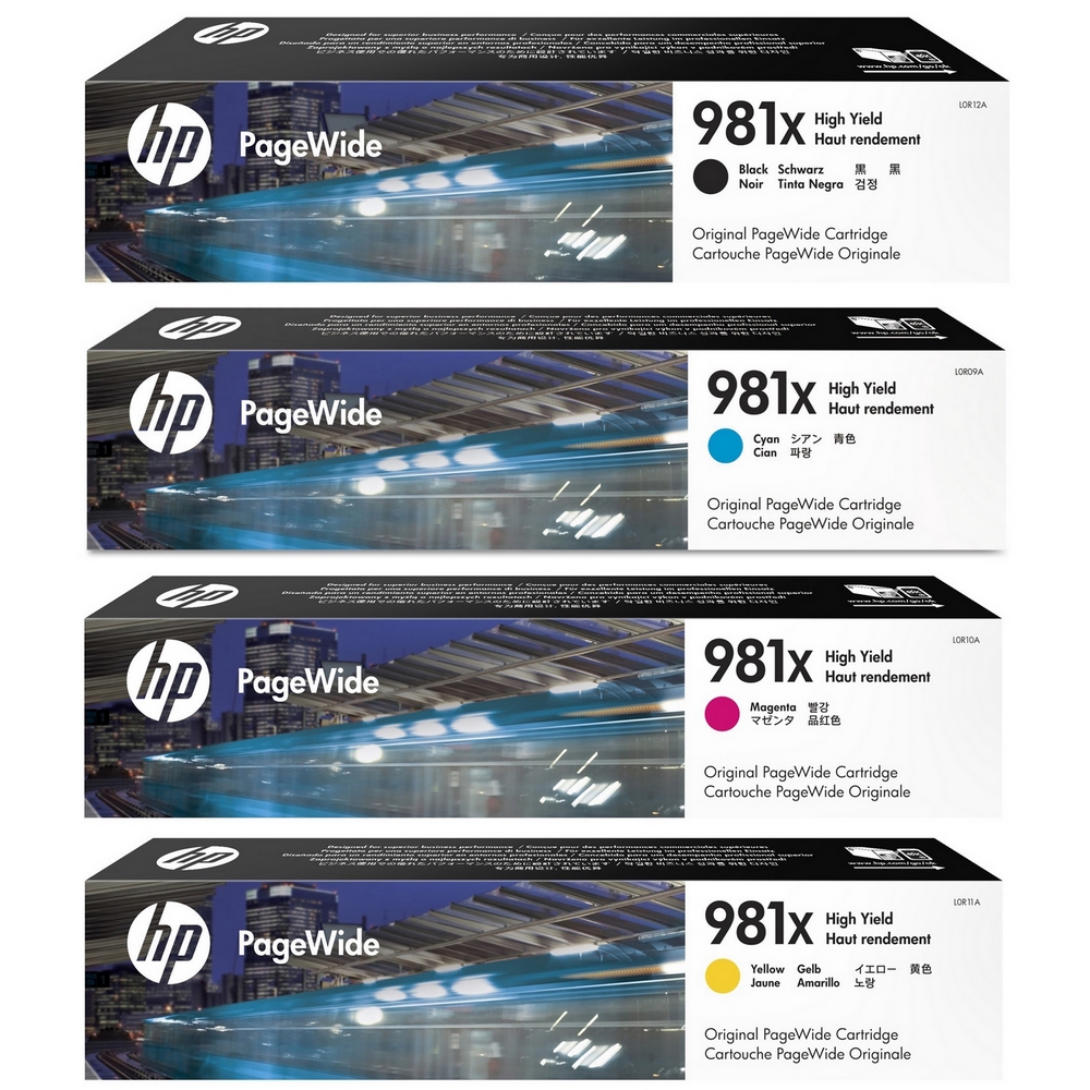 Original HP 981X CMYK Multipack High Capacity Ink Cartridges (L0R12A / L0R09A / L0R10A / L0R11A)