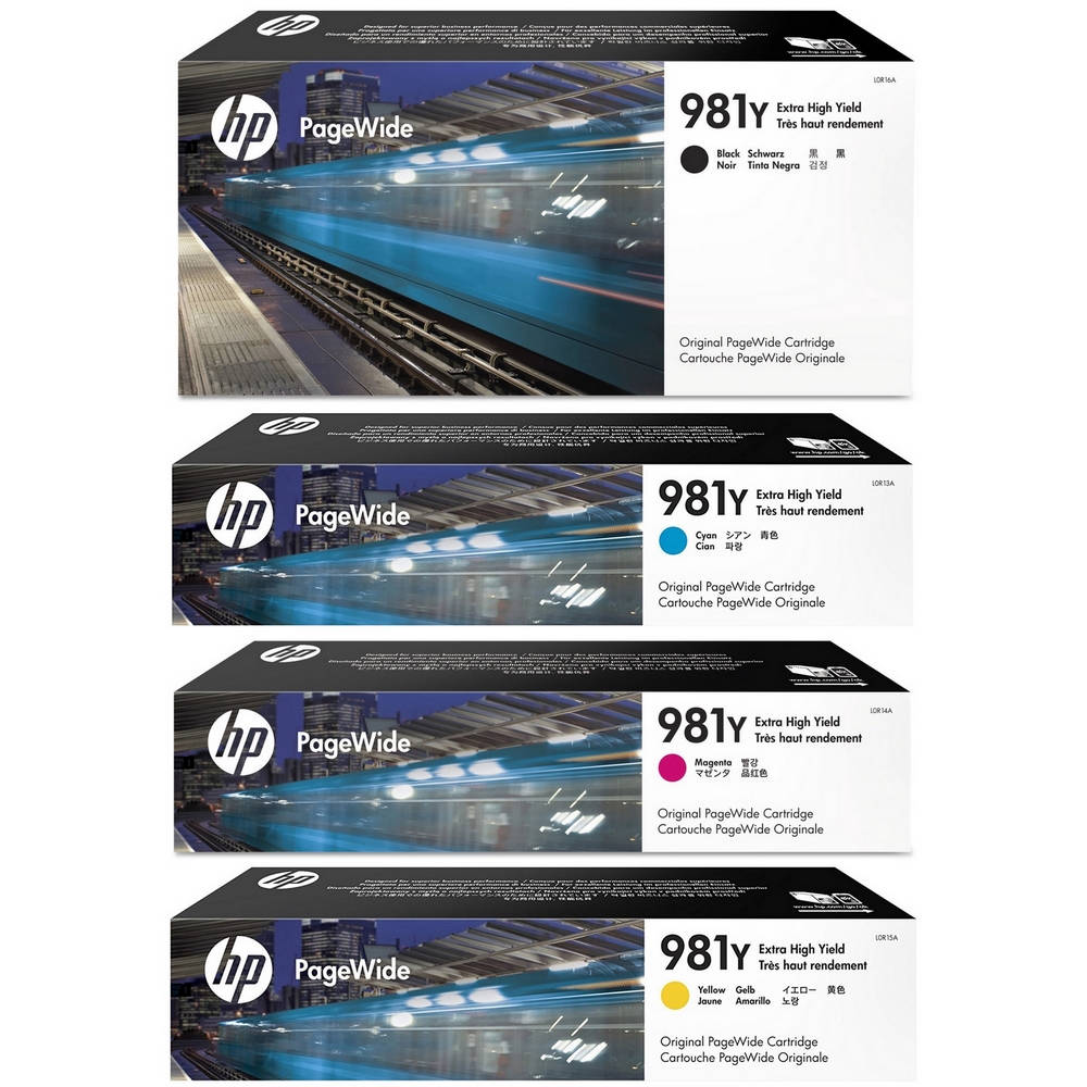 Original HP 981Y CMYK Multipack Extra High Capacity Ink Cartridges (L0R16A / L0R13A / L0R14A / L0R15A)