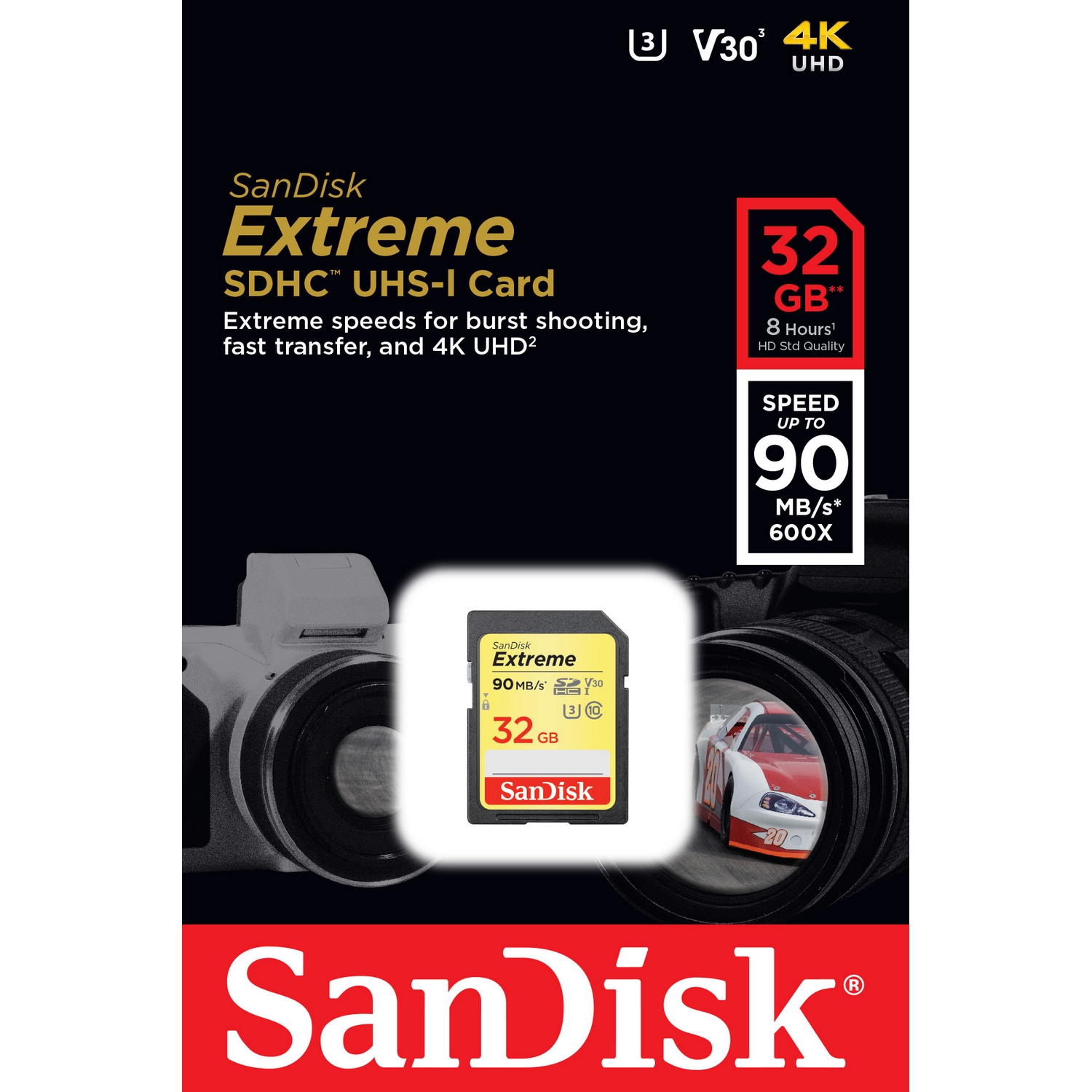 Original SanDisk Extreme 32GB Class 10 SDHC Memory Card (SDSDXVE032GGNCIN)