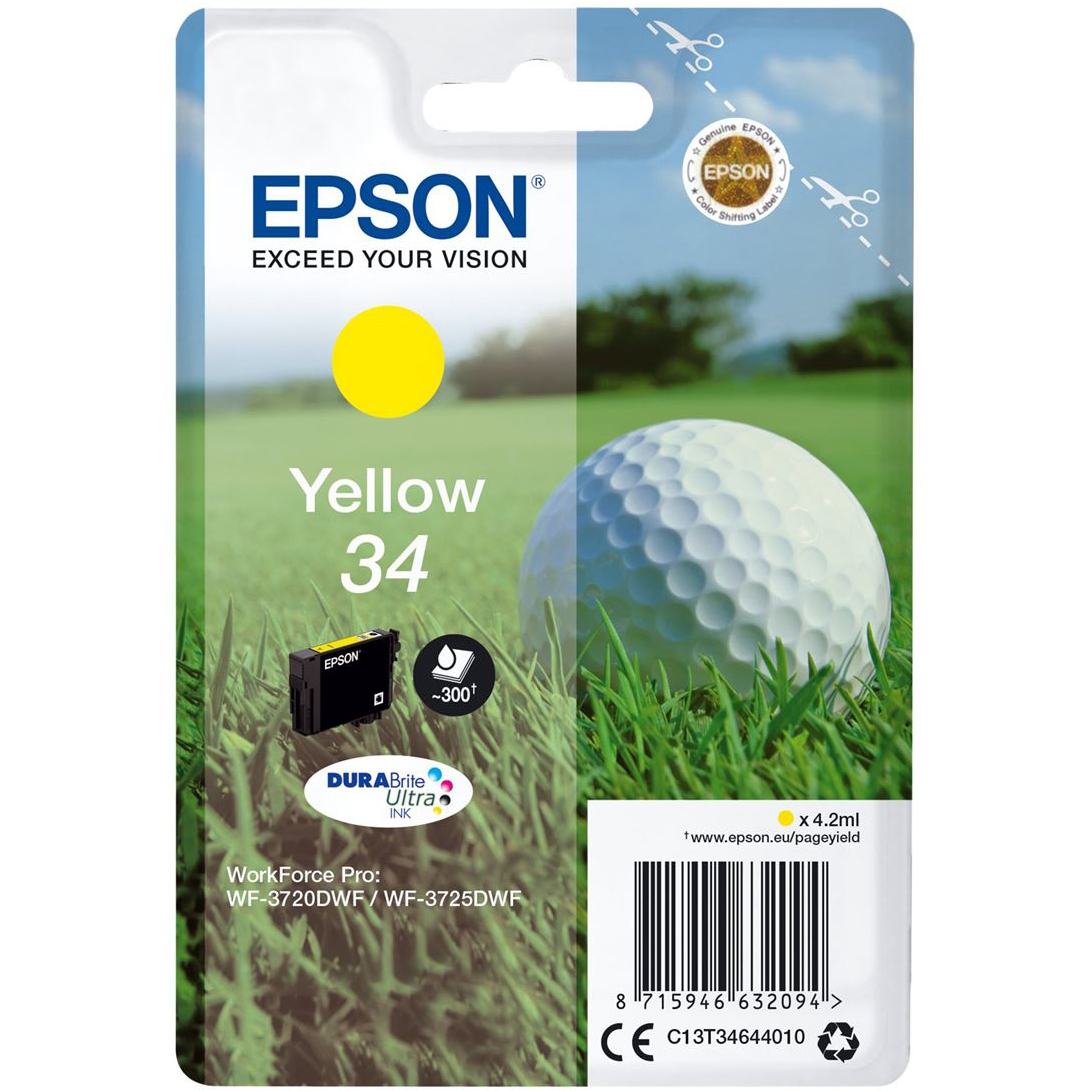 Original Epson 34 Yellow Ink Cartridge (C13T34644010) T3464 Golf Ball