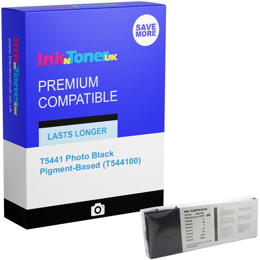 Premium Compatible Epson T5441 Photo Black Pigment-Based Ink Cartridge (T544100)