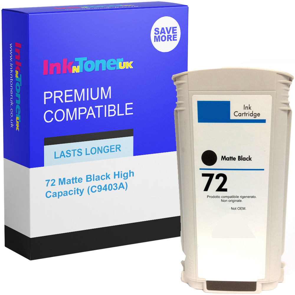 Premium Remanufactured HP 72 Matte Black High Capacity Ink Cartridge (C9403A)
