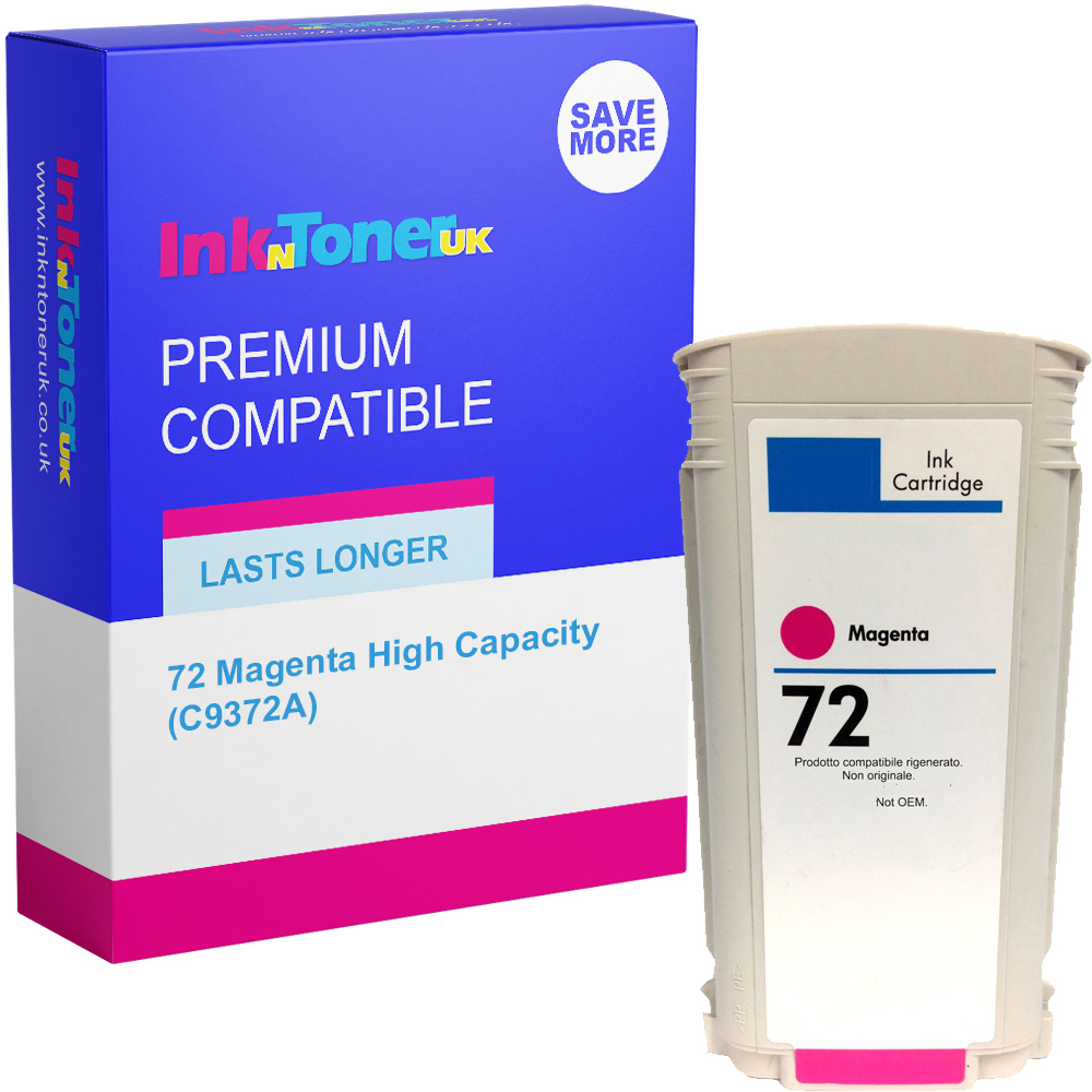 Premium Remanufactured HP 72 Magenta High Capacity Ink Cartridge (C9372A)
