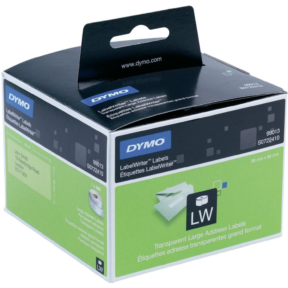 Original Dymo 99013 Transparent 89mm x 36mm Large Address Label Tape - 260 Labels (S0722410)