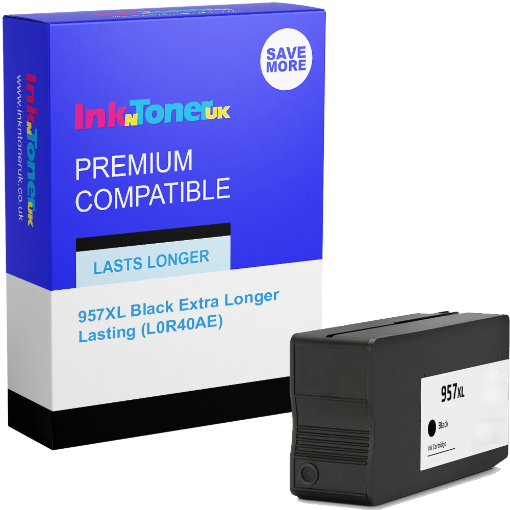 Premium Compatible HP 957XL Black Extra Longer Lasting Ink Cartridge (L0R40AE)