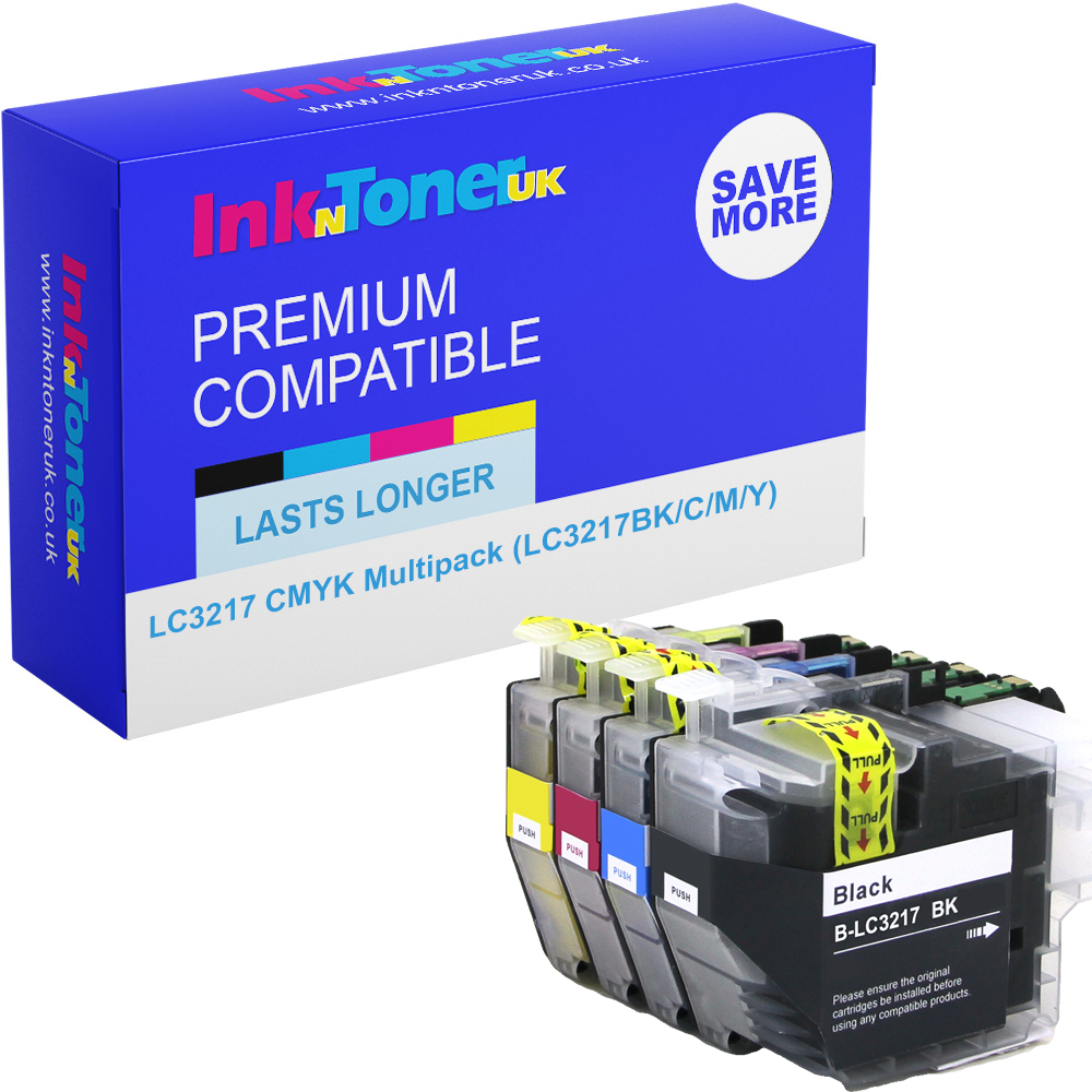 Premium Compatible Brother LC3217 CMYK Multipack Ink Cartridges (LC3217BK/C/M/Y)