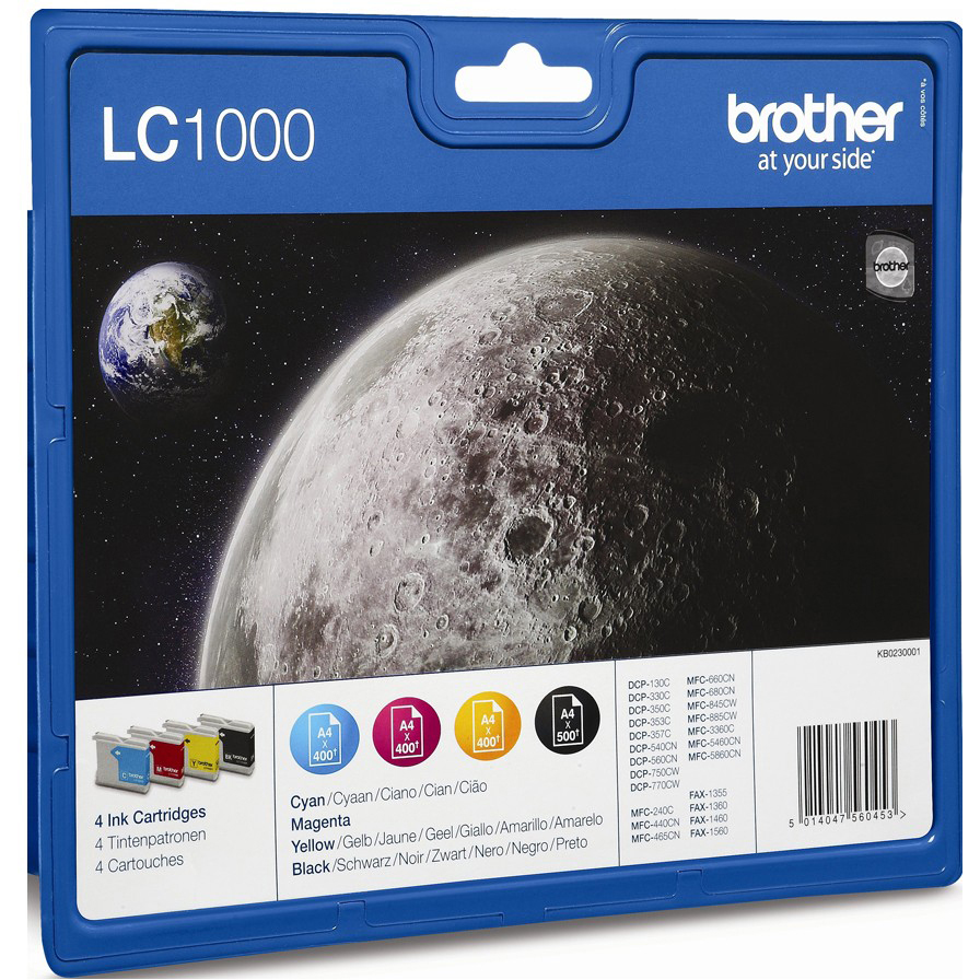 Original Brother LC1000 CMYK Multipack Ink Cartridges (LC1000VALBP)