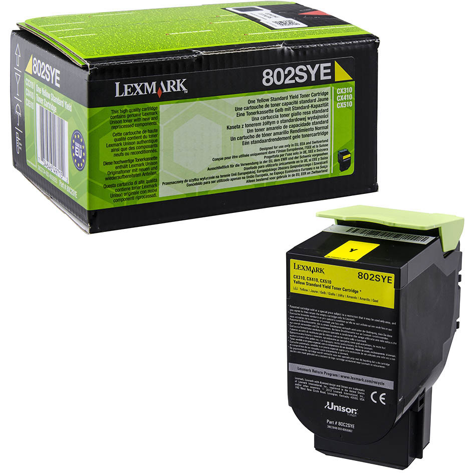 Original Lexmark 802SY Yellow Toner Cartridge (80C2SYE)
