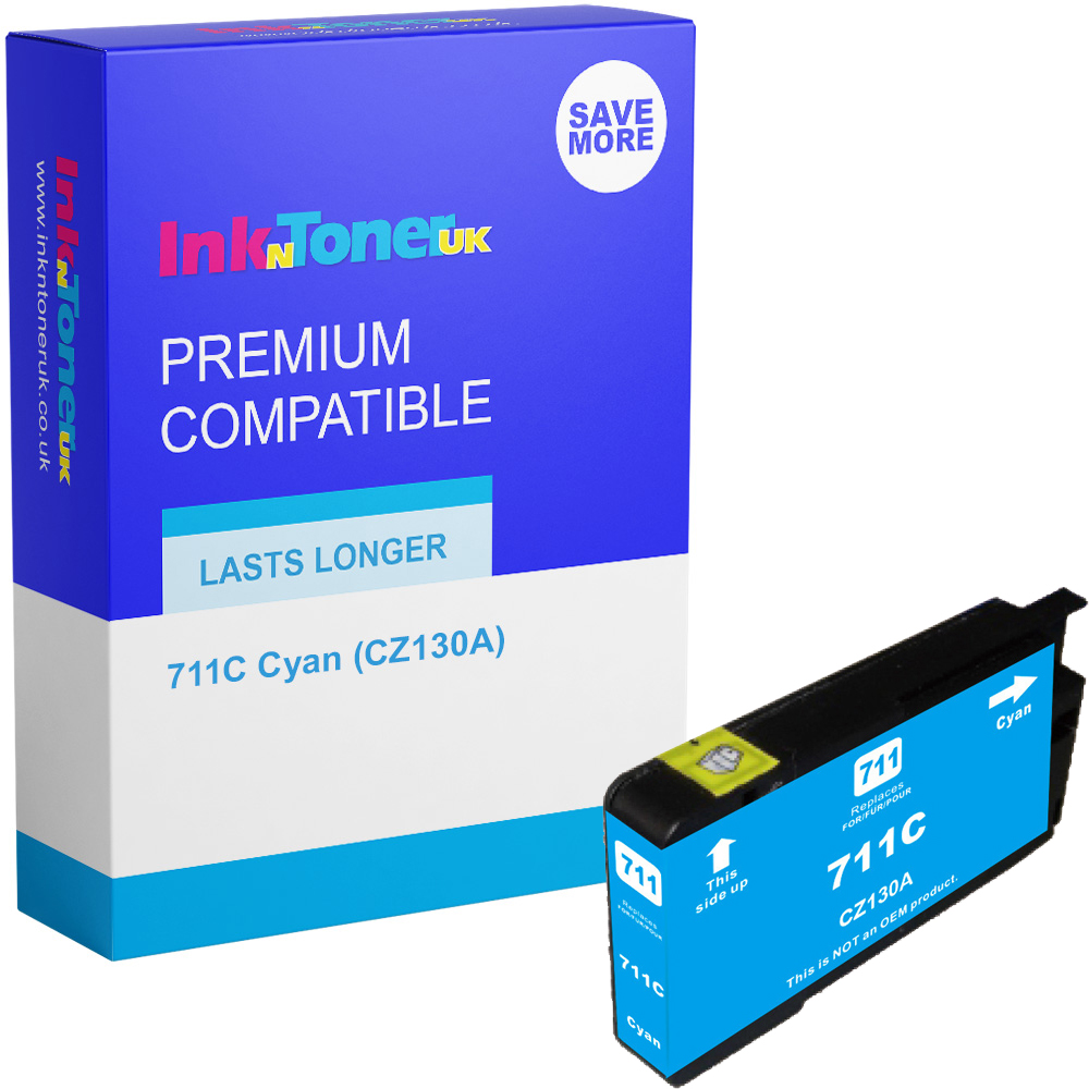 Premium Compatible HP 711C Cyan Ink Cartridge (CZ130A)