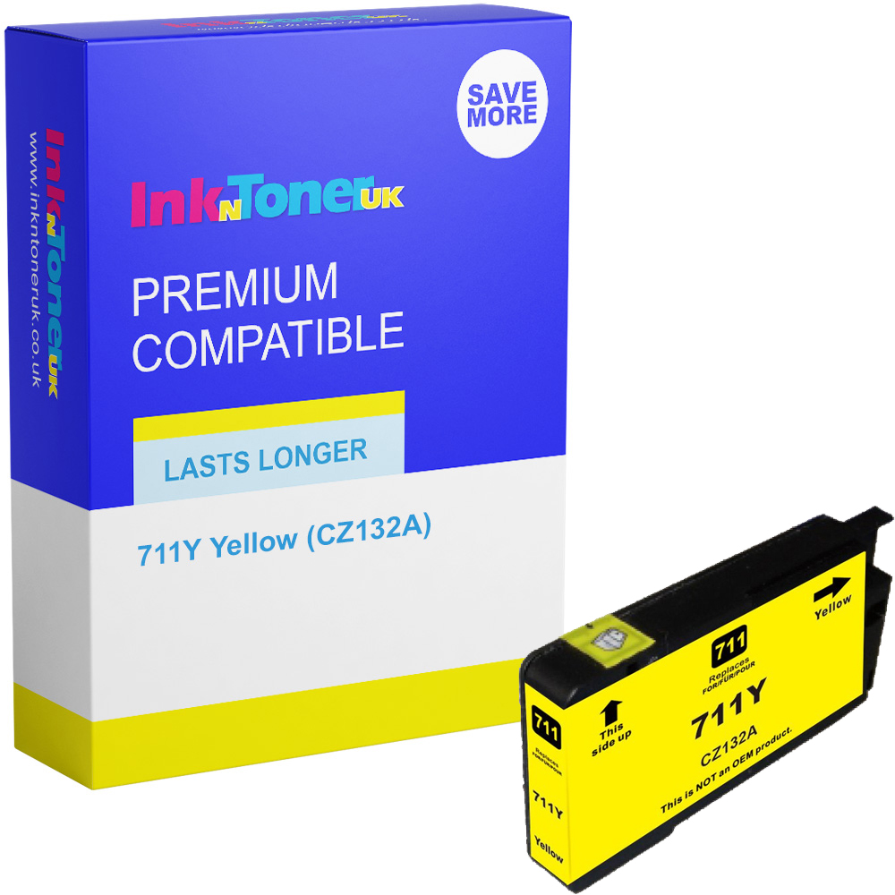 Premium Compatible HP 711Y Yellow Ink Cartridge (CZ132A)