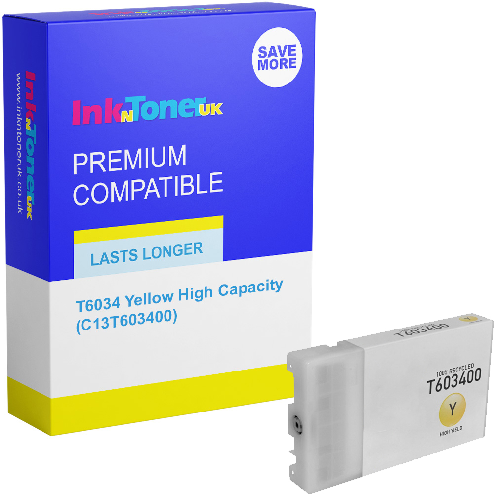 Premium Compatible Epson T6034 Yellow High Capacity Ink Cartridge (C13T603400)