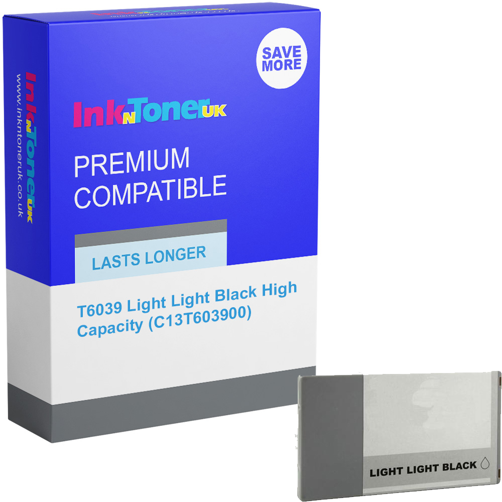 Premium Compatible Epson T6039 Light Light Black High Capacity Ink Cartridge (C13T603900)