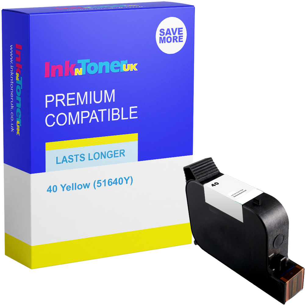Premium Remanufactured HP 40 Yellow Ink Cartridge (51640Y)