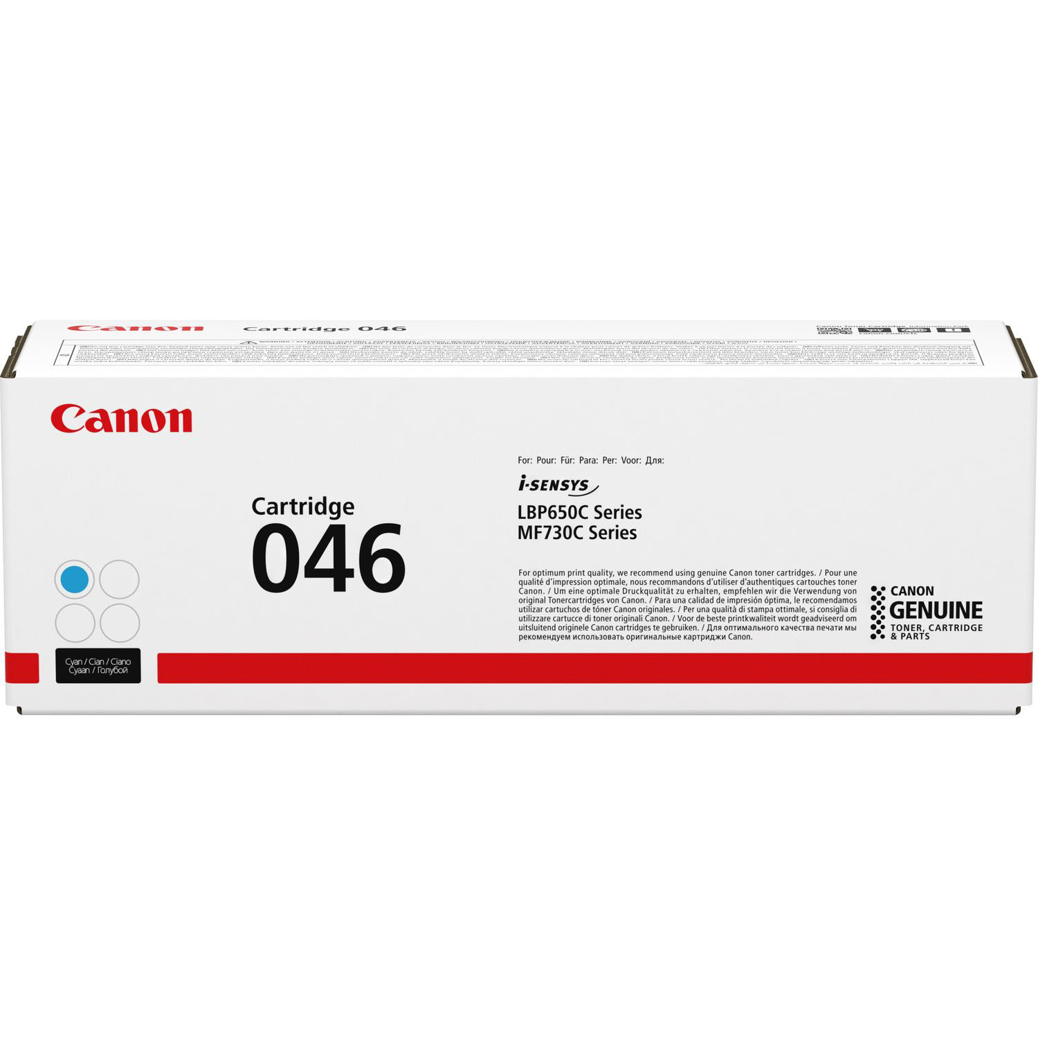 Original Canon 046-C Cyan Toner Cartridge (1249C002)