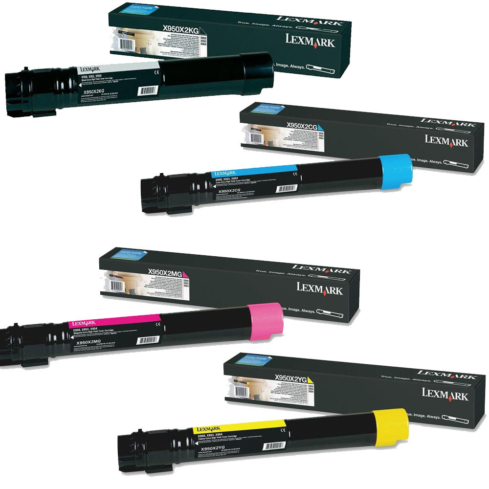 Original Lexmark X950X2 CMYK Multipack Extra High Capacity Toner Cartridges (X950X2KG/ X950X2CG/ X950X2MG/ X950X2YG)