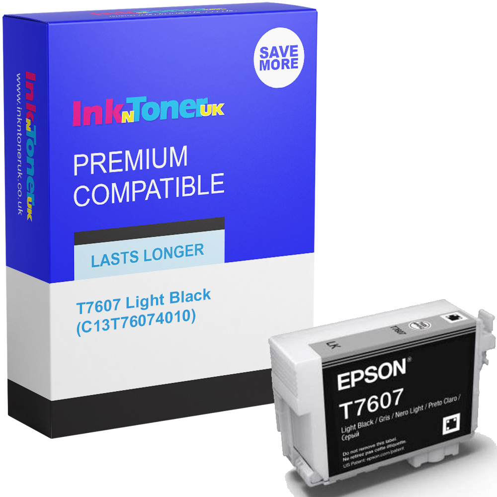 Premium Compatible Epson T7607 Light Black Ink Cartridge (C13T76074010) Killer Whale