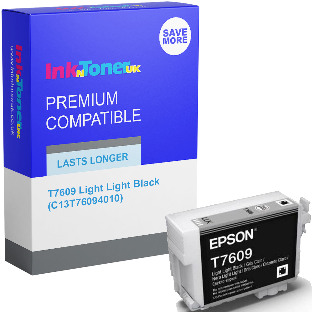 Premium Compatible Epson T7609 Light Light Black Ink Cartridge (C13T76094010) Killer Whale
